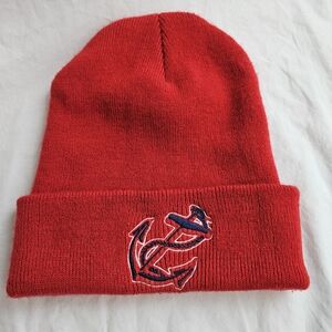 Red Anchor Embroidered Beanie